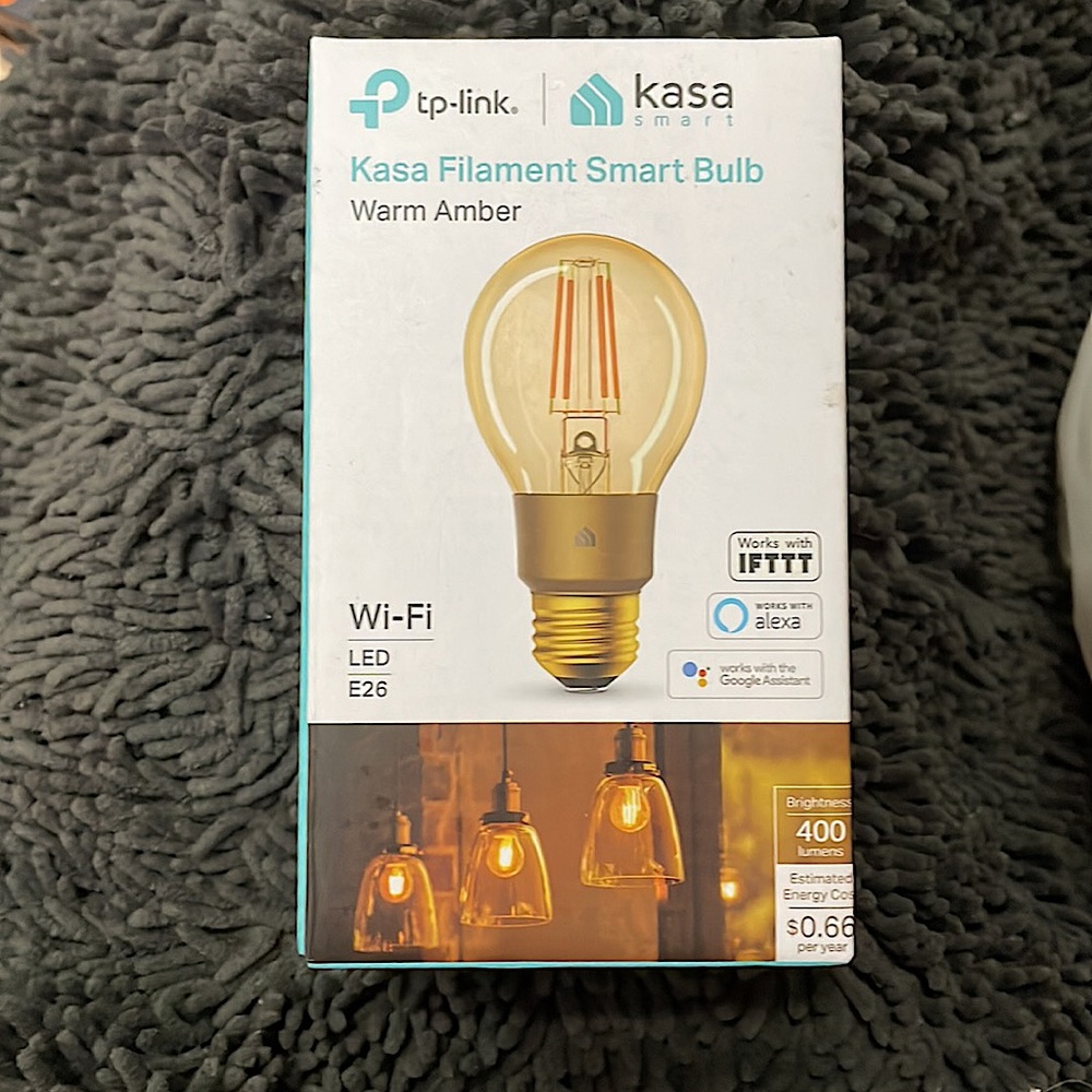 TP Link Kasa Filament Smart Bulb - LED - Wi-Fi - Warm Amber - E26 (KL60)